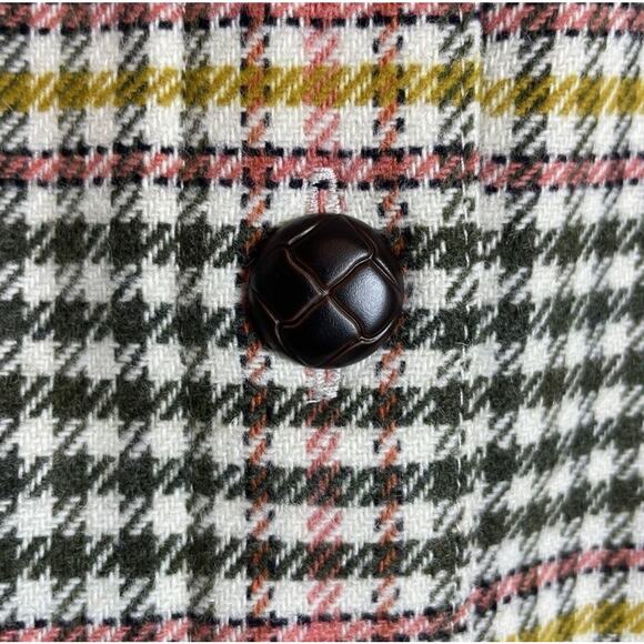 Talbots Button Front Wool Blend Houndstooth Plaid Above the Knee Size 10 - Picture 6 of 11